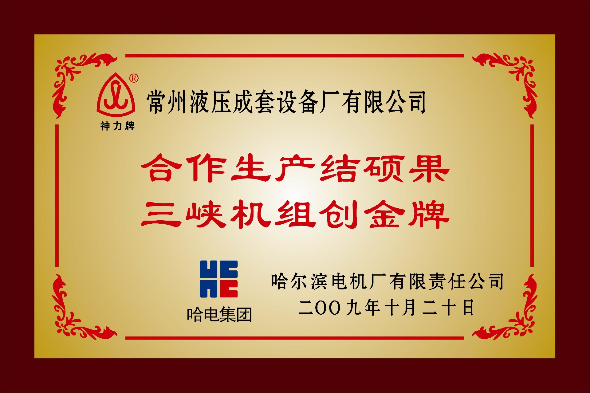 “合作生產(chǎn)結碩果三峽機組創(chuàng)金牌”稱號.jpg